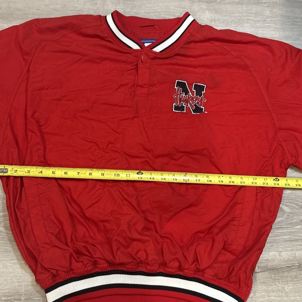 Vintage Starter Nebraska Cornhuskers 1/4 Button Pullover Red Men's Size L 90s‎ - Picture 4 of 9